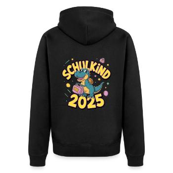 Écolier 2025 Inscription à l’école Retour à l’école - Veste à capuche bio Premium Unisexe - noir - Dos - Nico (187cm)