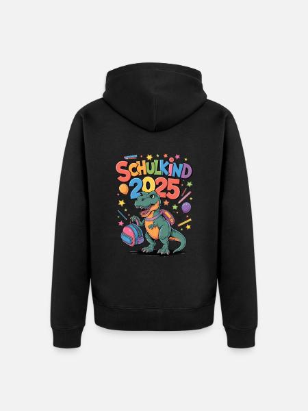 Schulkind 2025 Einschulung Schulanfang - Unisex Premium Bio Zip Hoodie - Schwarz