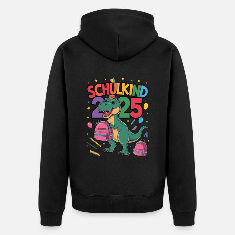 Schulkind 2025 Einschulung Schulanfang - Unisex Premium Bio Zip Hoodie - Schwarz