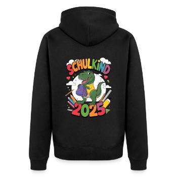 Schulkind 2025 Einschulung Schulanfang - Unisex Premium Bio Zip Hoodie - Schwarz - Hinten - Nico (187cm)