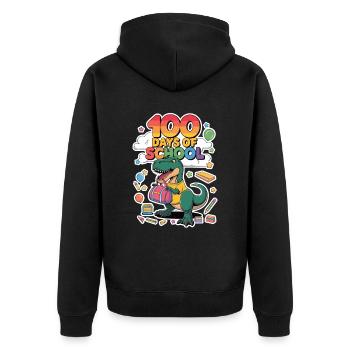 100th Day Of School 100 Day Of School Kids - Unisex Premium Organic Zip Hoodie - black - Back - Nico (187cm)