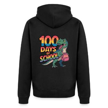 100e jour d’école 100 jour d’école des enfants - Veste à capuche bio Premium Unisexe - noir - Dos - Nico (187cm)