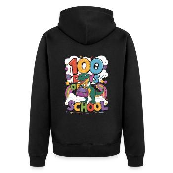 100th Day Of School 100 Day Of School Kids - Unisex Premium Organic Zip Hoodie - black - Back - Nico (187cm)