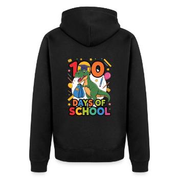 100e jour d’école 100 jour d’école des enfants - Veste à capuche bio Premium Unisexe - noir - Dos - Nico (187cm)