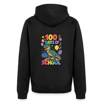 100th Day Of School 100 Day Of School Kids - Unisex Premium Organic Zip Hoodie - black - Back - Nico (187cm)