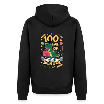 100e jour d’école 100 jour d’école des enfants - Veste à capuche bio Premium Unisexe - noir - Dos - Nico (187cm)