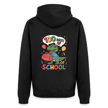 100th Day Of School 100 Day Of School Kids - Unisex Premium Organic Zip Hoodie - black - Back - Nico (187cm)