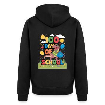 100th Day Of School 100 Day Of School Kids - Unisex Premium Organic Zip Hoodie - black - Back - Nico (187cm)