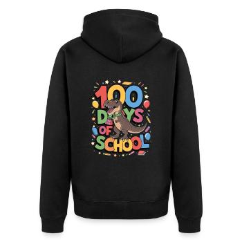 100th Day Of School 100 Day Of School Kids - Unisex Premium Organic Zip Hoodie - black - Back - Nico (187cm)