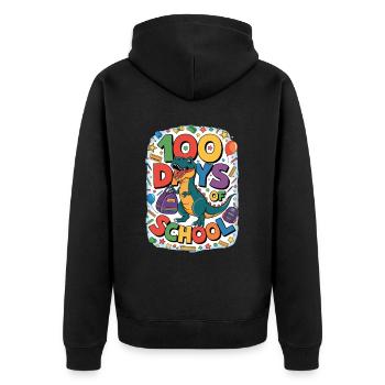 100th Day Of School 100 Day Of School Kids - Unisex Premium Organic Zip Hoodie - black - Back - Nico (187cm)