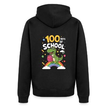 100e jour d’école 100 jour d’école des enfants - Veste à capuche bio Premium Unisexe - noir - Dos - Nico (187cm)