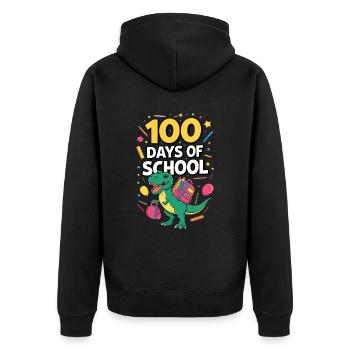 100th Day Of School 100 Day Of School Kids - Unisex Premium Organic Zip Hoodie - black - Back - Nico (187cm)