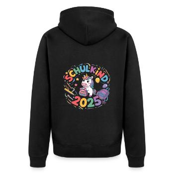 Écolier 2025 Inscription à l’école Retour à l’école - Veste à capuche bio Premium Unisexe - noir - Dos - Nico (187cm)