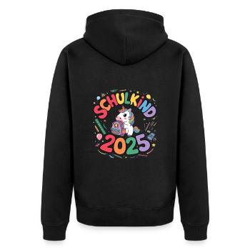 School Child 2025 School Enrollment Back to School - Unisex Premium Organic Zip Hoodie - black - Back - Nico (187cm)