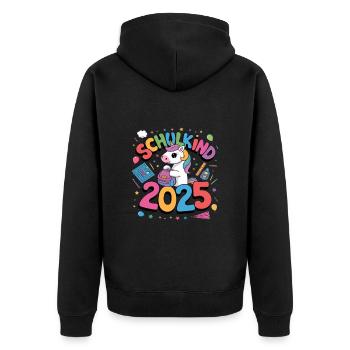 School Child 2025 School Enrollment Back to School - Unisex Premium Organic Zip Hoodie - black - Back - Nico (187cm)