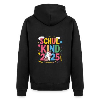 School Child 2025 School Enrollment Back to School - Unisex Premium Organic Zip Hoodie - black - Back - Nico (187cm)