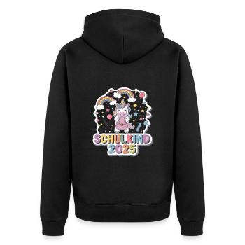 Écolier 2025 Inscription à l’école Retour à l’école - Veste à capuche bio Premium Unisexe - noir - Dos - Nico (187cm)