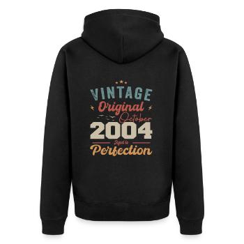 October 2004 Birthday Present 2004 October - Unisex Premium Organic Zip Hoodie - black - Back - Nico (187cm)