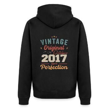 October 2017 Birthday Gift 2017 October - Unisex Premium Organic Zip Hoodie - black - Back - Nico (187cm)