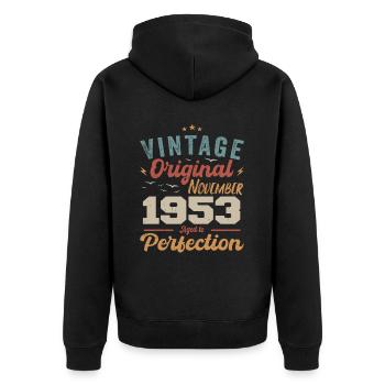 Légendaire depuis novembre 1953 - 1953 - Veste à capuche bio Premium Unisexe - noir - Dos - Nico (187cm)