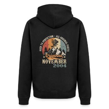 Birthday in November 2004 - November 2004 - Unisex Premium Organic Zip Hoodie - black - Back - Nico (187cm)