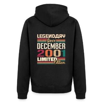 Légendaire depuis décembre 2001 Millésime décembre 2001 - Veste à capuche bio Premium Unisexe - noir - Dos - Nico (187cm)