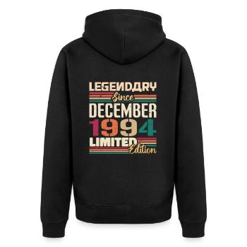 Légendaire depuis décembre 1994 Millésime décembre 1994 - Veste à capuche bio Premium Unisexe - noir - Dos - Nico (187cm)