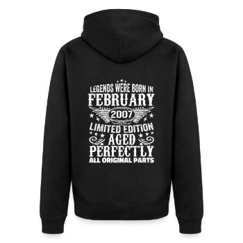 Legendary since February 2007 - 17 years old - Unisex Premium Organic Zip Hoodie - black - Back - Nico (187cm)