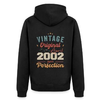 Vintage né en avril 2002 cadeau d’anniversaire - Veste à capuche bio Premium Unisexe - noir - Dos - Nico (187cm)