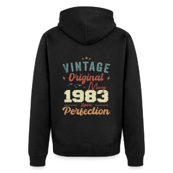 May 1983 Birthday May 1983 Gift May 1983 - Unisex Premium Organic Zip Hoodie - black - Back - Nico (187cm)