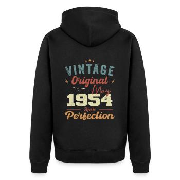 May 1954 Birthday May 1954 Gift May 1954 - Unisex Premium Organic Zip Hoodie - black - Back - Nico (187cm)