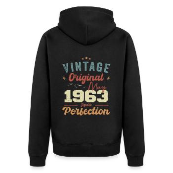 May 1963 birthday May 1963 gift May 1963 - Unisex Premium Organic Zip Hoodie - black - Back - Nico (187cm)