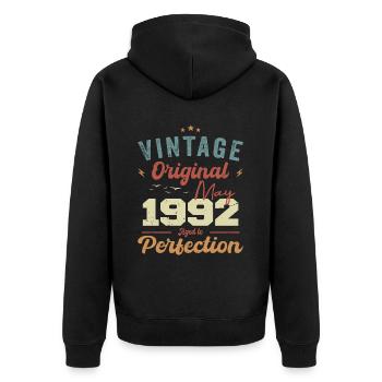 May 1992 Birthday May 1992 Gift May 1992 - Unisex Premium Organic Zip Hoodie - black - Back - Nico (187cm)