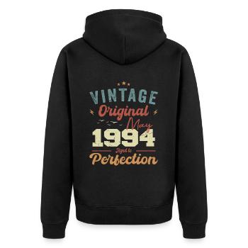 May 1994 Birthday May 1994 Gift May 1994 - Unisex Premium Organic Zip Hoodie - black - Back - Nico (187cm)