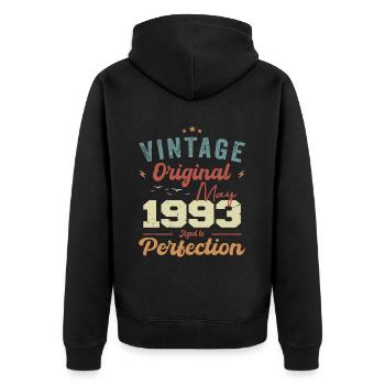 May 1993 Birthday May 1993 Gift May 1993 - Unisex Premium Organic Zip Hoodie - black - Back - Nico (187cm)