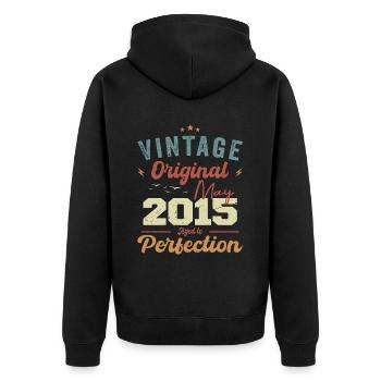 May 2015 Birthday May 2015 Gift May 2015 - Unisex Premium Organic Zip Hoodie - black - Back - Nico (187cm)