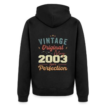 Mai 2003 Anniversaire Mai 2003 Cadeau Mai 2003 - Veste à capuche bio Premium Unisexe - noir - Dos - Nico (187cm)