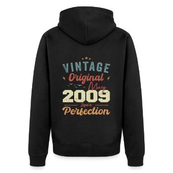 May 2009 Birthday May 2009 Gift May 2009 - Unisex Premium Organic Zip Hoodie - black - Back - Nico (187cm)
