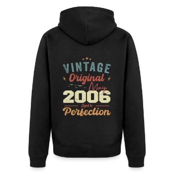 Mai 2006 Anniversaire Mai 2006 Cadeau Mai 2006 - Veste à capuche bio Premium Unisexe - noir - Dos - Nico (187cm)