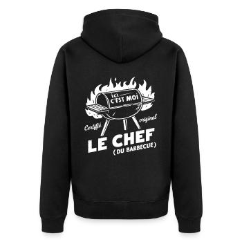 I'm the leader - Unisex Premium Organic Zip Hoodie - black - Back - Nico (187cm)