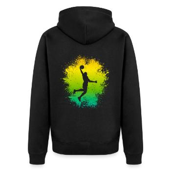 Dunking Basketteur Joueur de basket-ball Joueur de basket-ball Enfants - Veste à capuche bio Premium Unisexe - noir - Dos - Nico (187cm)