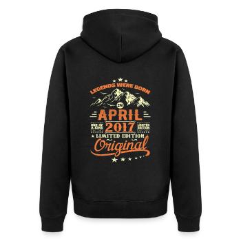April 2017 Birthday Gift 2017 Legends April - Unisex Premium Organic Zip Hoodie - black - Back - Nico (187cm)