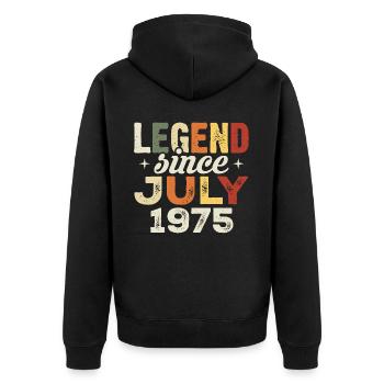 July 1975 Birthday Gift July 1975 Birthday - Unisex Premium Organic Zip Hoodie - black - Back - Nico (187cm)