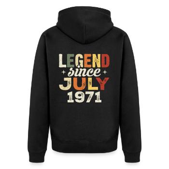 Cadeau d’anniversaire de juillet 1971 Anniversaire de juillet 1971 - Veste à capuche bio Premium Unisexe - noir - Dos - Nico (187cm)