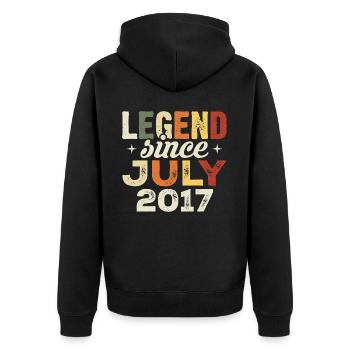 July 2017 Birthday Gift July 2017 Birthday - Unisex Premium Organic Zip Hoodie - black - Back - Nico (187cm)