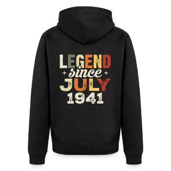 Juli 1941 Geburtstagsgeschenk Juli 1941 Geburtstag - Unisex Premium Bio Zip Hoodie - Schwarz - Hinten - Nico (187cm)