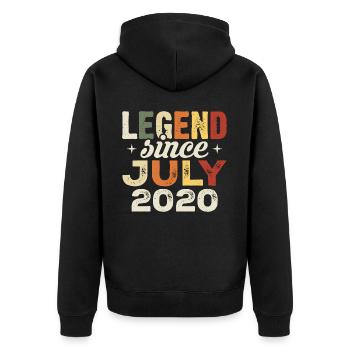 July 2020 Birthday Gift July 2020 Birthday - Unisex Premium Organic Zip Hoodie - black - Back - Nico (187cm)