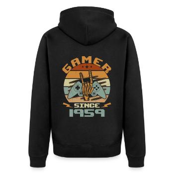 Gamer Since 1959 - Gaming Cadeau Anniversaire 1959 - Veste à capuche bio Premium Unisexe - noir - Dos - Nico (187cm)