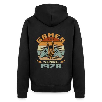 Gamer Since 1978 - Gaming Cadeau Anniversaire 1978 - Veste à capuche bio Premium Unisexe - noir - Dos - Nico (187cm)