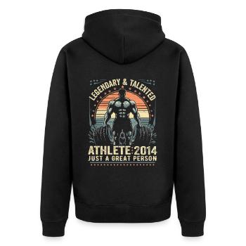 Vintage 2014 Fitness Cadeau D'anniversaire 2014 - Veste à capuche bio Premium Unisexe - noir - Dos - Nico (187cm)